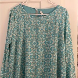 Blue and White Patterned Dress Maternity